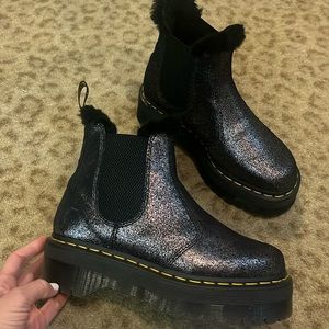 Dr. Marten platform shearling black boots